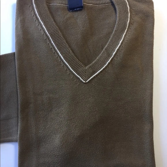 GAP V-Neck Brown Sweater M Long Sleeve Medium Men 100% Cotton - Picture 3 of 11